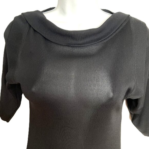 Herve Leger Paris Black Sequin Panel Open-Back Knit Dress-Size M - Picture 9 of 11